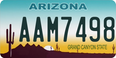 AZ license plate AAM7498