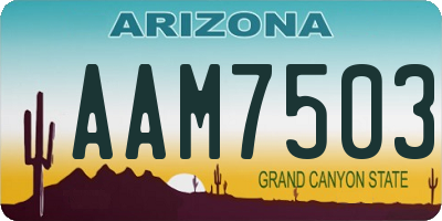 AZ license plate AAM7503