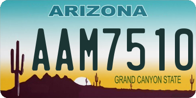 AZ license plate AAM7510