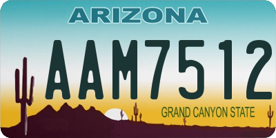 AZ license plate AAM7512