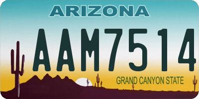 AZ license plate AAM7514