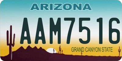 AZ license plate AAM7516