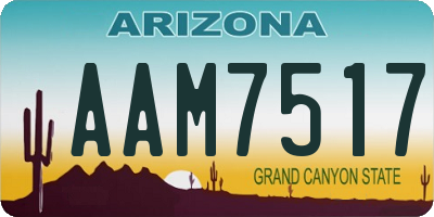 AZ license plate AAM7517