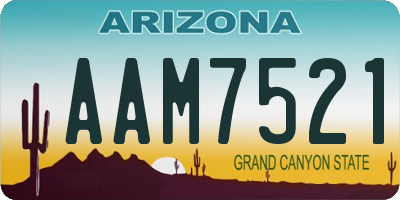 AZ license plate AAM7521