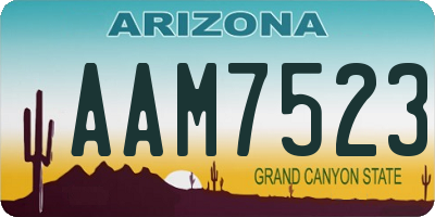 AZ license plate AAM7523