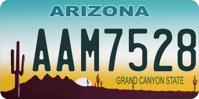 AZ license plate AAM7528