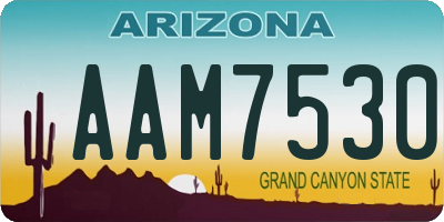 AZ license plate AAM7530
