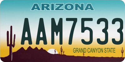 AZ license plate AAM7533