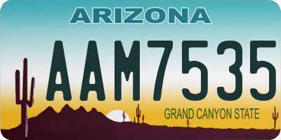 AZ license plate AAM7535
