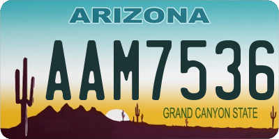 AZ license plate AAM7536