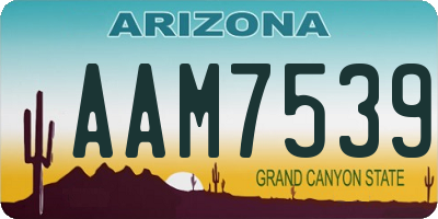 AZ license plate AAM7539