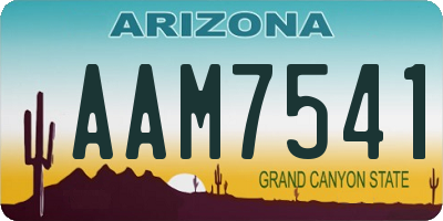 AZ license plate AAM7541