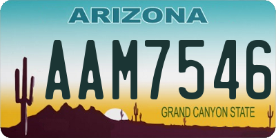 AZ license plate AAM7546