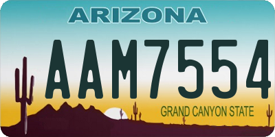 AZ license plate AAM7554