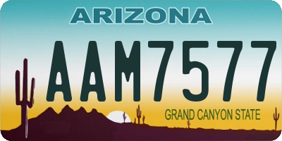 AZ license plate AAM7577