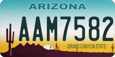 AZ license plate AAM7582