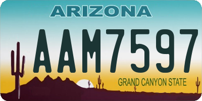 AZ license plate AAM7597