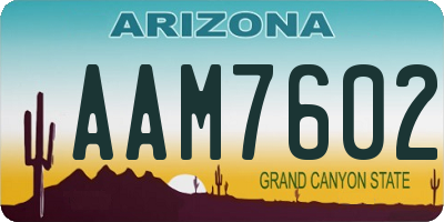 AZ license plate AAM7602