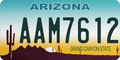 AZ license plate AAM7612