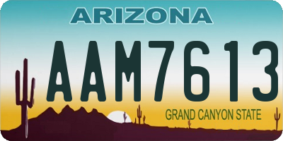 AZ license plate AAM7613