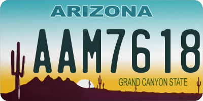 AZ license plate AAM7618