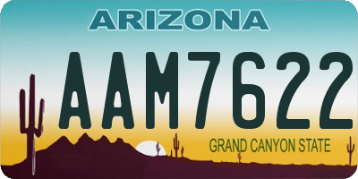 AZ license plate AAM7622