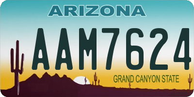 AZ license plate AAM7624
