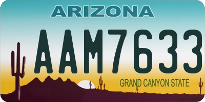 AZ license plate AAM7633