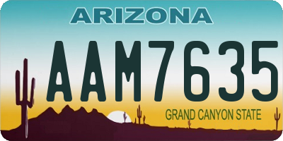 AZ license plate AAM7635