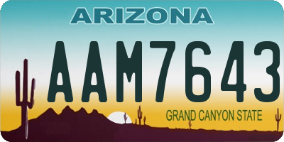 AZ license plate AAM7643