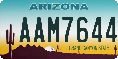 AZ license plate AAM7644