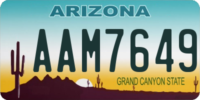 AZ license plate AAM7649