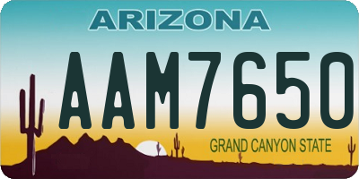 AZ license plate AAM7650