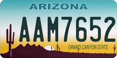 AZ license plate AAM7652