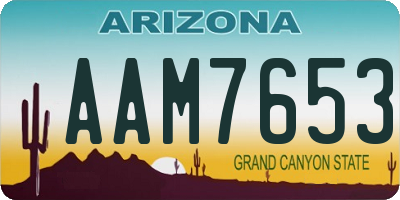 AZ license plate AAM7653