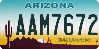 AZ license plate AAM7672