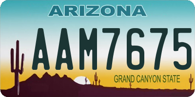 AZ license plate AAM7675