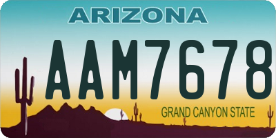 AZ license plate AAM7678