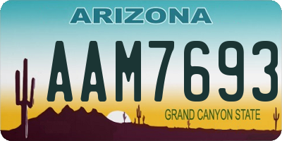AZ license plate AAM7693