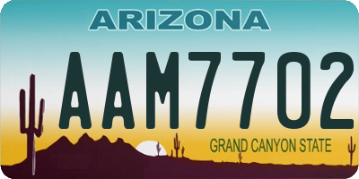 AZ license plate AAM7702