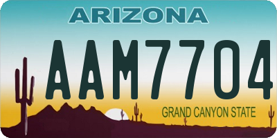 AZ license plate AAM7704