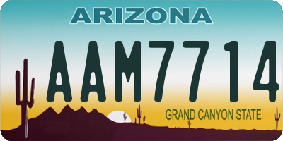 AZ license plate AAM7714