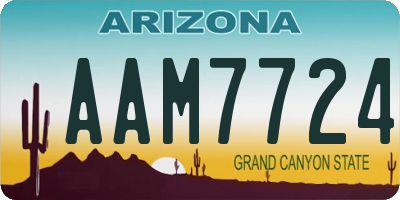 AZ license plate AAM7724