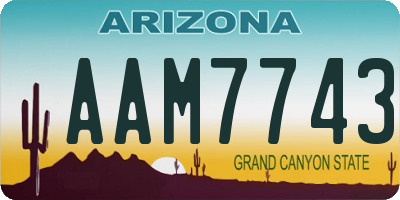 AZ license plate AAM7743