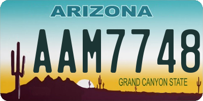 AZ license plate AAM7748