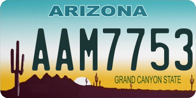 AZ license plate AAM7753