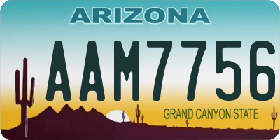 AZ license plate AAM7756