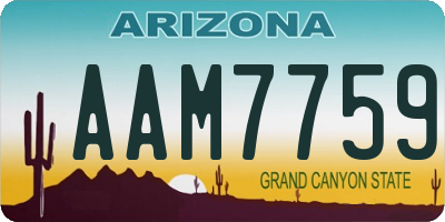 AZ license plate AAM7759