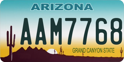 AZ license plate AAM7768