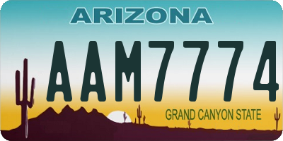 AZ license plate AAM7774